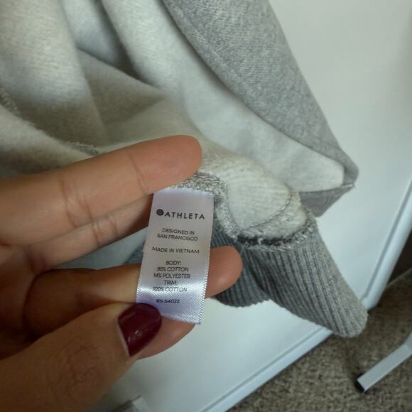 Athleta Women Cardigan Sweater Medium Gray Open Front Pockets Athleisure Capsule - Picture 7 of 10